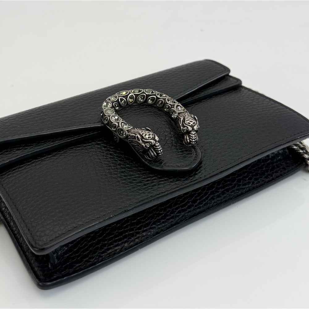 Authentic Gucci Dionysus Super Mini Black Leather Chain Bag - Picture 7 of 12